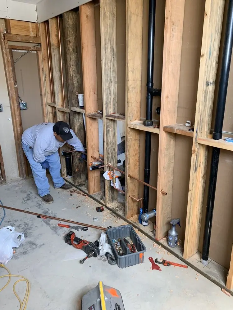 Commercial rough-in plumbing for Gas Line Repair in Stockdale